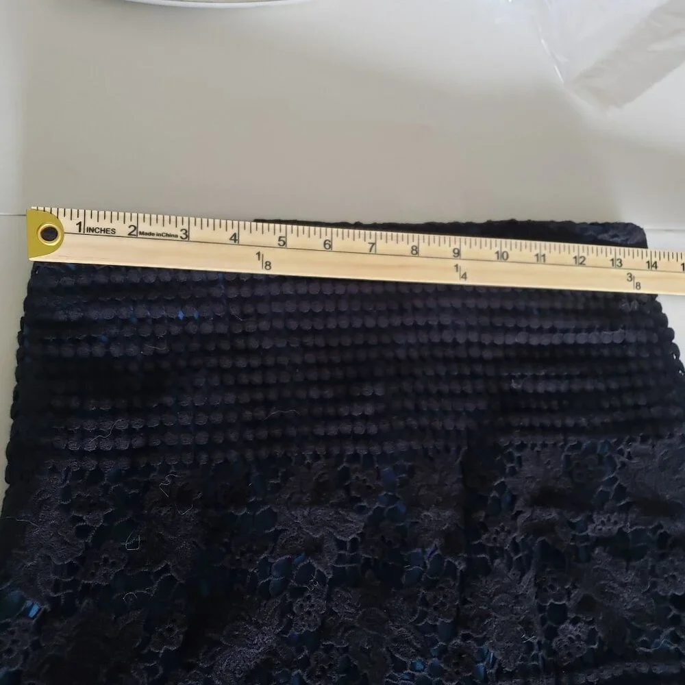Ann Taylor‎ LOFT Womens Black Lace Straight Skirt Size 2 Office Career Crochet